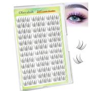 Obeyalash Wispy Cluster Lashes Natural Lashes Individual Cluster C Curl 12mm Individual Eyelashes 108pcs Invisible Band DIY Eyelash Extension Reusable and Soft (Natural Look Eye)
