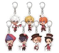 Obeys Me Keychain 7 Pcs Game Obeys Me Figure Cosplay Keyring Pendant Anime Obeys Me Cute Acrylic Chain Decorations for Fans