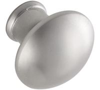 OBF 08 6604 30 Grimme Djerba Basic Drawer Knob Diameter 30 mm Furniture Knob Round Flattened Depth 27 mm Die-Cast Zinc Matte Silver