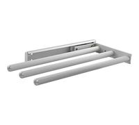 OBF Grimme Pluto 03 0357 47 Silver Matt Anodised Tea Towel Holder (Towel Rail) Extendible 3-Arms for the Kitchen, ET 325 mm Aluminium, Length 325 mm