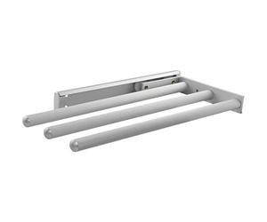 OBF Grimme Pluto 03 0357 47 Silver Matt Anodised Tea Towel Holder (Towel Rail) Extendible 3-Arms for the Kitchen, ET 325 mm Aluminium, Length 325 mm