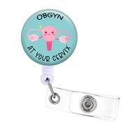 OBGYN at Your Cervix Badge Reels Holder Retractable with ID Clip for Nurse Name Tag Card OB NICU L&D Nursing Doctor Teacher Student Medical Work Office Alligator Clip ZJK657