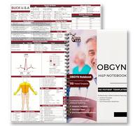 OBGYN H&P Notebook: 110 Perforated History & Physical Templates, 2-Page View, Spiral-Bound, Pocket Size 8.5"x5.5", Includes Medicine Reference Sheet - Ideal for Students & Professionals, 1 Pack