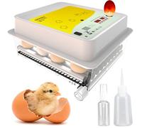 OBI-36 Egg Incubator for Hatching - 36 Eggs - Stable Temperature & Humidity Control with Eggloo Insulation, Candler - Ideal for Families and Farms - Suitable for Chicken, Duck, Quail Eggs - Yellow