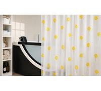 OBI Deco-Line Lisa Shower Curtain 180x200 PEVA Waterproof Tulips White Yellow