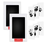 Obidodi 2 Pcs Pet Paw Print, Baby Handprint Ink Pads with Clean with 6 Imprint Cards, Handprint and Footprint Kit, Inkless Print Kit Family Keepsake for Boys and Girls Nursery Walls (Black)