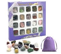 Obidodi 20 Gemstones Chakra Crystals Stone Set, Natural Crystals and Gem Stones Set for Kids, Crystals for Beginners, Reiki Healers and Yoga Practioner Anxiety Relief Meditation Relaxation (01)