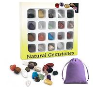 Obidodi 20 Gemstones Chakra Crystals Stone Set, Natural Crystals and Gem Stones Set for Kids, Crystals for Beginners, Reiki Healers and Yoga Practioner Anxiety Relief Meditation Relaxation