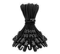 Obidodi 30PCS Bungee Cords with Hooks, Elastic Short Bungee Ropes with Hooks, Small Tarpaulin Hooks (10 Inch)