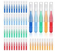 Obidodi 50 Pieces Interdental Brush, Soft Toothpicks Tooth Flossing Head, Oral Dental Hygiene Brush, Mini Tooth Cleaning Tool for Cleaning Gaps Between Teeth