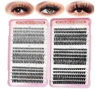 Obidodi Cluster Lashes Individual, 570pcs D Curl Cluster Lashes Kit, 6 Styles Natural Eyelash Clusters Extensions, 8-16MM Fluffy Thick DIY Lash Book (30+40+50+60+80+100)