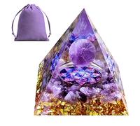 Obidodi Crystal Pyramid, Moonstone & Amethyst Crystal Energy Tower, Positive Energy Generator for Healing Meditation & Chakra Balance