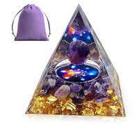 Obidodi Crystal Pyramid, Moonstone Crystal Ogan Chakra Energy Tower, Amethyst Orgone Pyramid Positive Energy Generator, Nature Reiki Chakra Crushed Stone Jewelry (Amethyst)