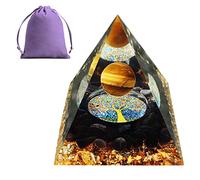 Obidodi Crystal Pyramid, Moonstone Ogan Chakra Energy Tower, Positive Generator, Nature Reiki Crushed Stone Jewelry for Healing Meditation Balance (Tiger Eye Stone)