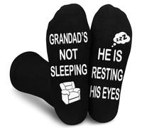 Obidodi Grandad Gifts, GRANDAD’S NOT SLEEPING, HE IS RESTING HIS EYES, Funny Socks Birthday Presents for Grandad, Size 9-12 Christmas Father's Day