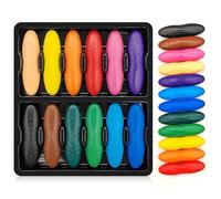 Obidodi Toddler Crayons for Kids, 12 Colors Non-Toxic Peanut Crayons Ages 2-4, Easy to Hold, Washable Safe Baby Crayon for Children