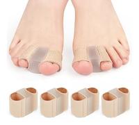Obidodi Toe Separator Bunion Corrector, Pack of 4 Big Gel Toe Spacers with 2 Loops, Toe Straightener Suitable for Hallux Valgus Correction Women Men
