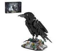 OBIOCKIDAY Raven Bird Building Blocks Set Crow, 357PCS MOC-217187 Raven Building Kit, DIY Assembly Bird Building Bricks Set Animal Model, Ornament Home Decor Gift