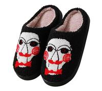 OBiQuzz Halloween Slippers Women's Ghost Mules Winter Warm Slippers Fluffy House Slippers Lined Slippers Plush Hut Shoes Guest Slippers Felt Slippers, Z, 4 UK