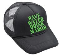 OBiQuzz Water Drink Margs Trucker Hat Trendy Vintage Funny Cute Graphic Country Tequila Beer Hat Women Men Wicke Caps 13, black, M