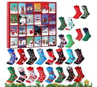 objbhuely 2025 Christmas Calendar | Christmas Home Supplies,24 Days Of Comfortable Socks Countdown Calendar for Teens - for Women Boys Girls Youth Teens Grandma Grandpa Son Daughter Family Friends
