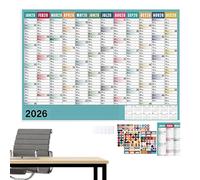 objbhuely 2026 Calendar 12 Month | Wall Calendar 2026 Large Poster | Academic Annual Poster with Stickers for Teacher Student Planning Apartment School Office Home Classroom