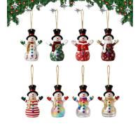 objbhuely Christmas Ornaments, 8 Piece 2d Flat Collectible, Snowman Christmas Decorations, for Holiday Home Kitchen Outdoor Garden Patio Wall Window