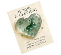 objbhuely Pocket Horse,Pocket Inspirational Keepsake - Spring Festival Motivational Card - for Teens Adults Students Graduates Employees Colleagues Home Travel Work Meetings Waiting Rooms