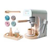 objbhuely Toy Coffee Maker for Kids | Wood Shop Coffee Machine Role Play Set | Imaginative Educational Toys for Toddler Girls Boys Kindergarten Preschool Home Classroom Playroom Travel Daycare