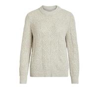 Object NOS Women's Objnova Stella L/s Knit Pullover Noos Jumper, Beige (Humusmelange), 14 (Size: Large)