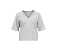 Object Women's Objthess 2/4 Lo V-Neck Knit Top Noos, Light Grey Mix, M