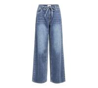 Object Wide Leg Jeans Tie-Waist XS, Medium Blue Denim, XS