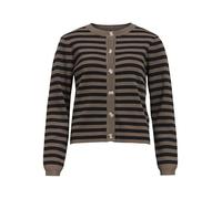Object Women's Objester SLI L/S Knit Cardigan Noos Sweater, Morel/Stripes: Black, S