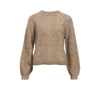 Object Women's Objflora Re L/S Knit Pullover Noos Jumper, Desert Taupe/Detail: Melange, M
