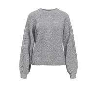 Object Women's Objflora Re L/S Knit Pullover Noos Jumper, Medium Grey Melange, L