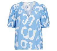 Object Women's Objjacira S/S V-Neck Top Noos Blouse, Provence/AOP:Cloud Dancer, 10
