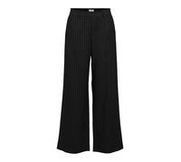 Object Women's Objlisa Wide Pant AOP Noos Trouser, Black/Stripes: Grey, 18