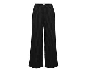 Object Women's Objlisa Wide Pant AOP Noos Trouser, Black/Stripes: Grey, 18