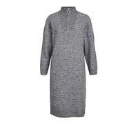 Object Women's Objminna L/S Zip Knit Dress Noos, Dark Grey Blend, M