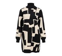 Object Women's Objray L/S Knit Rollneck Dress AOP Noos, Black, M