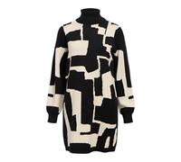 Object Women's Objray L/S Knit Rollneck Dress AOP Noos, Black, XS