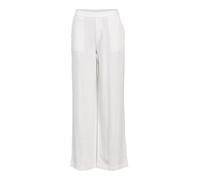 Object Women's Wide Leg Linen Mix Trousers, Cloud Dancer, 12