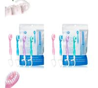 Objectivew 5 in 1 Mini Toothbrush Set, Disposable Toothbrushes Mini with Floss, Toothpick & Beads, Hygiene Kit with Toothbrush for Travel, Hotels (2bag)