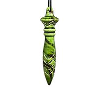 Objet Magique Handmade Ceramic Thot Pendulum Lotus Green Completely Handmade. Radiesthesia, Divination. Very Ceramic Pendulum