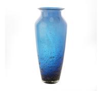 Objets d''Art Blue & Brown Tall Glass Vase 37cm