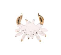 Objets D'art Clear & Gold 5 cm Crab Glass Figurine Clear