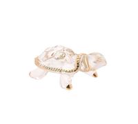 Objets D'art Clear & Gold 5 cm Turtle Glass Figurine Clear