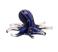 Objets d'Art Glass Figurine Deep Blue Octopus Objets d'Art Multicolor
