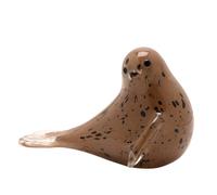 Objets d'Art Glass Figurine Grey Seal in Brown Objets d'Art Brown