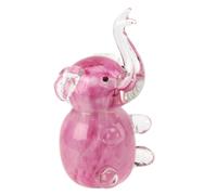 Objets d'art Glass Figurine - Pink Elephant